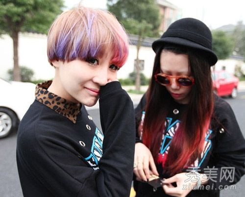 学习杨蜜·蔡依林的发型粉红亮点,打破秋天的忧郁