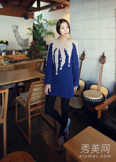 冬天保暖的毛衣必须与裙子和裤子相配