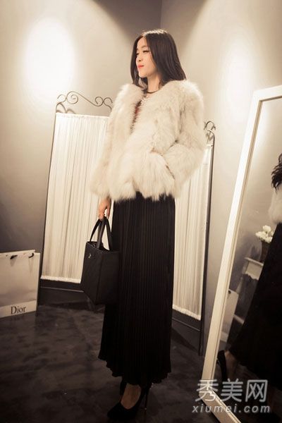 2014皮草外套新款裙子配裤子很时尚
