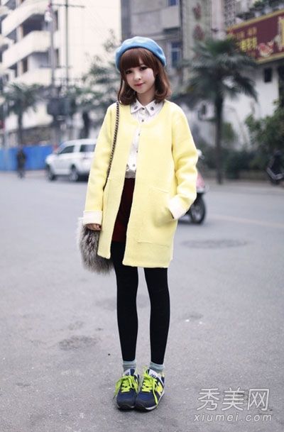 韩国时尚攻击长外套+裤子+鞋子