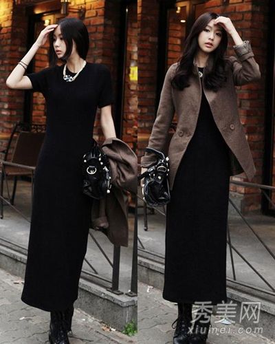 冬装搭配配饰外套更加优雅。