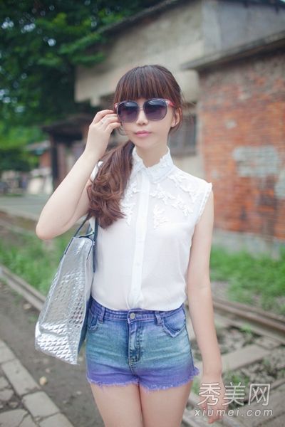 雪纺衬衫配短裤夏季凉爽凉爽