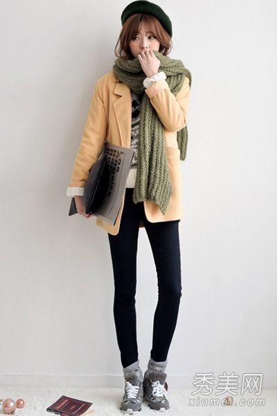 冬衣搭配方法短女孩穿细长九身