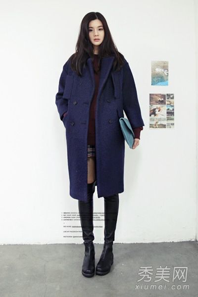 冬季长外套连衣裙8混风托光环