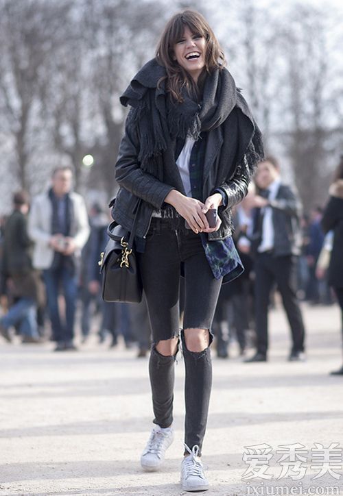 围巾的各种方法,看看街上如何拍摄人才围