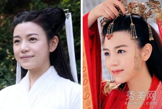 在主秀中，女人的发型依然是陈妍希的红裙子。