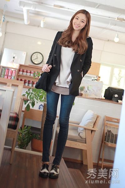 羊毛西装外套配8韩范美彰显气质