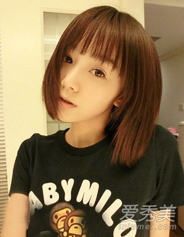 春夏凉爽短发袭击,改为刘海超,以减少年龄