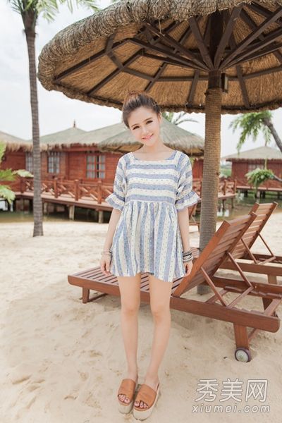 宽松雪纺衬衫+短裤胖女孩夏天藏肉