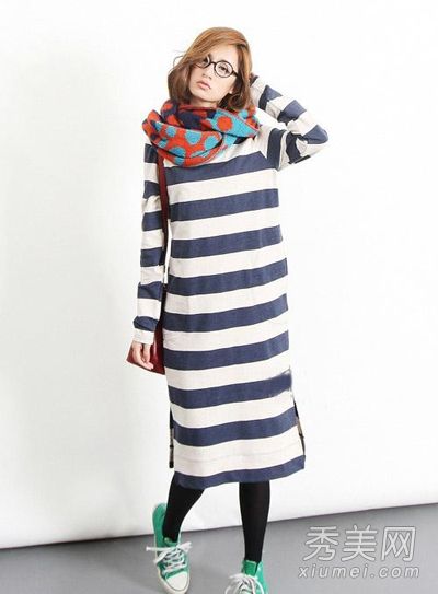 冬天也喜欢穿带有复古文学外套的长裙