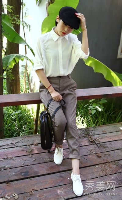 初秋简约英伦风格长裤衬衫