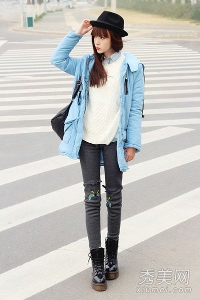 衬衫+毛衣+冬天擅长重叠肉覆盖的外套