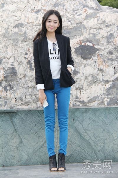 牛仔外套配连衣裙清新搭配韩范儿