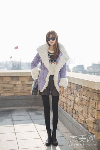 冬天来临，大翻领小V型面紧身外套