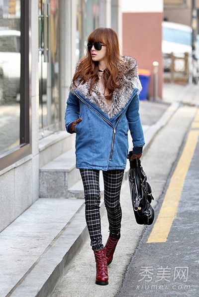 韩版夹克，搭配紧身裤，穿着休闲透气