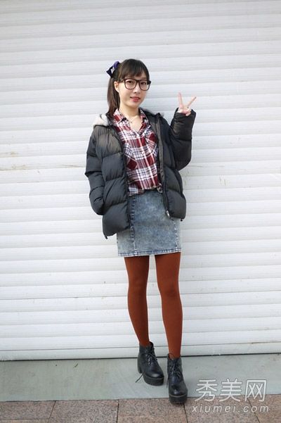 棉衣棉袄配短裙甜美的连衣裙是最阳光的
