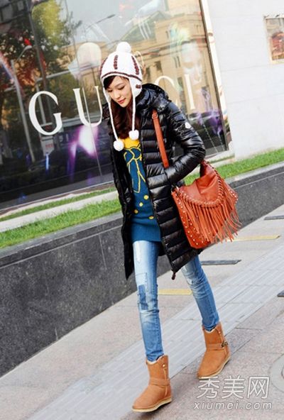 羽绒服搭配技巧既苗条又温暖