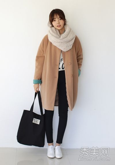 外套围巾,下雪天时尚又保暖