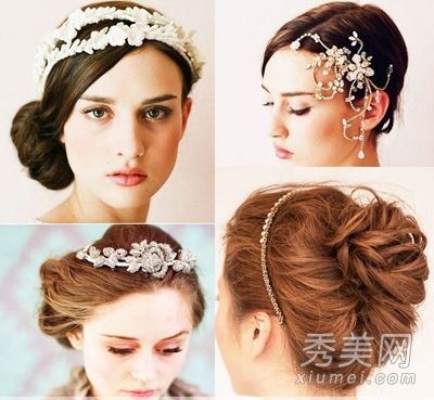 2013年最新流行的新娘发型清新、优雅、高贵。