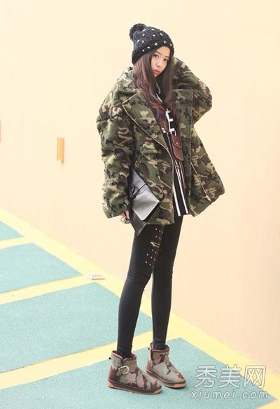 8款韩版迷彩外套，搭配长裤，时尚美观