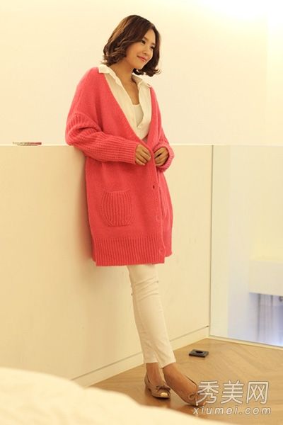 毛衣外套搭配衬衫气质轻松修身不臃肿