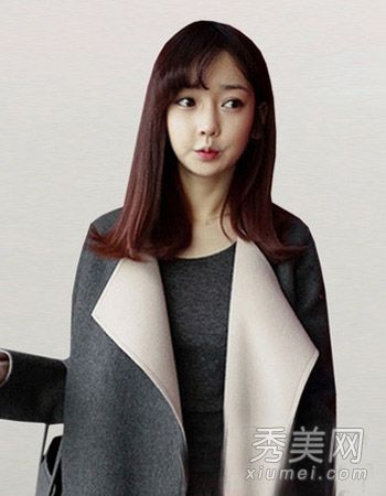 清新的韩式斜刘海发型图片秋冬女孩喜欢