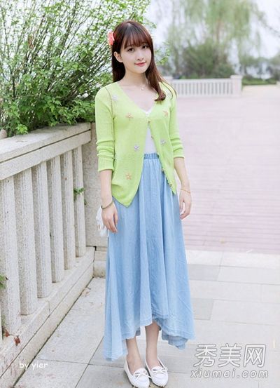 氧美秋装配韩凡儿风格吸阳光