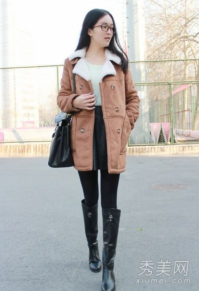 外套+毛衣+裙子是冬天最流行的搭配