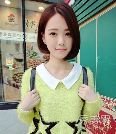 2013年女生最新短发秋季/冬季校园风甜美袭击