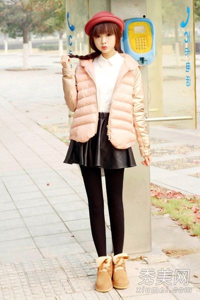 棉衣棉袄配裙子韩国MM最爱穿