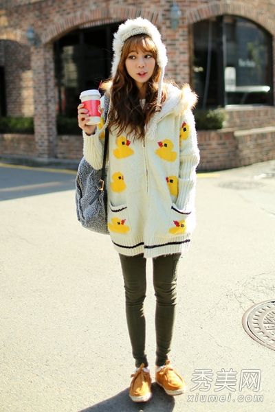 韩国MM展示冬装新着装方法甜美时尚爱