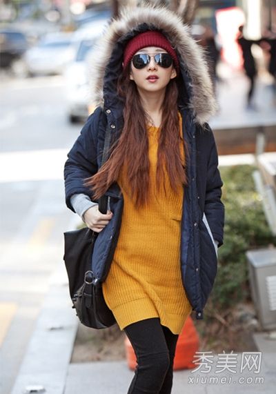 胖女孩在冬天穿什么外套来让她穿紧身裤显得苗条？