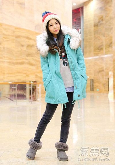 棉衣+雪地靴10冬季服装搭配模型