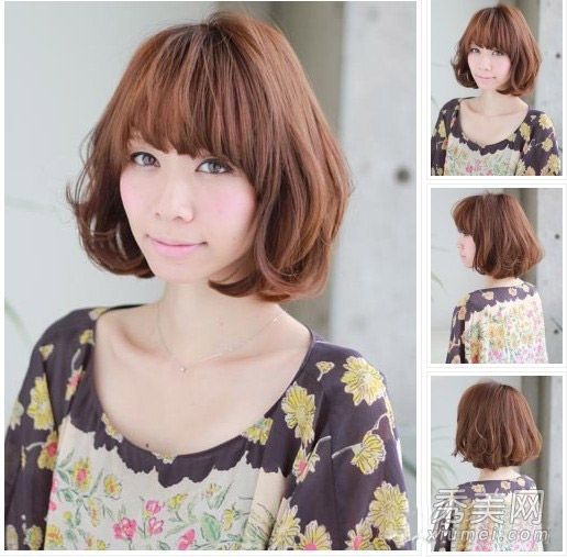 棕色梨花头图片提升气质和瘦脸