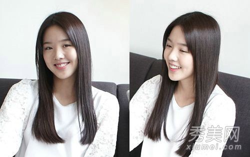 韩国女孩的冬季发型、披肩、直发和优雅气质