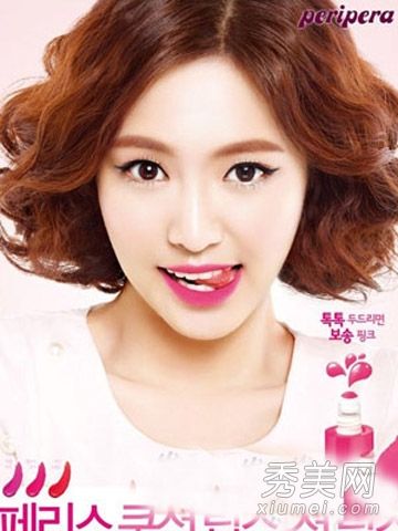 韩国时尚染发秋季糖果女孩外出