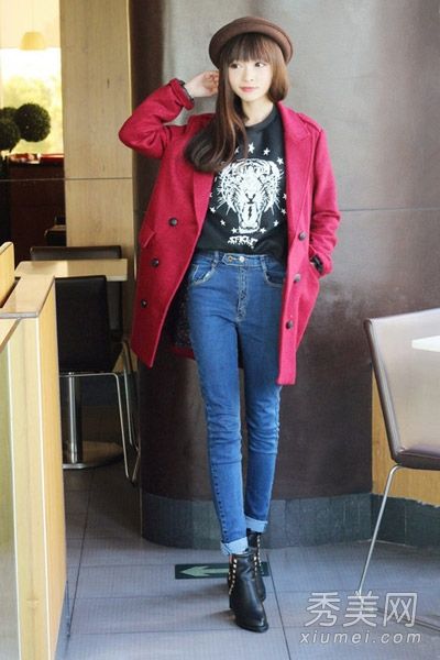 长外套+紧身衣搭配冬季最