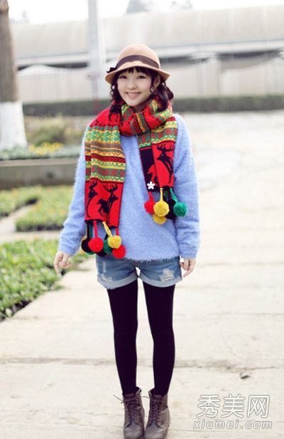 冬装短裙或短裤毛衣