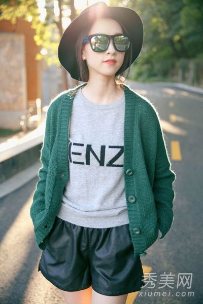 八种搭配的毛衣和夹克穿起来有点清新淑女的风格。