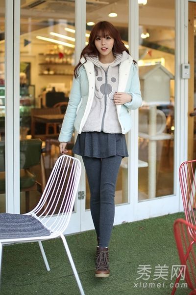 冬季必备棉衣棉袄款式变成甜美的韩国女孩