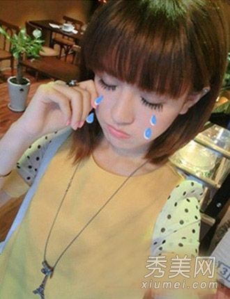 女孩时尚平刘海发型百搭脸不怕大脸