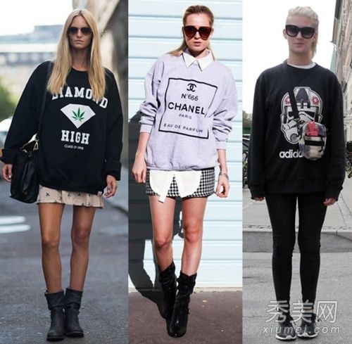 秋季流行的套衫背心与裙子和裤子有款式可供选择。