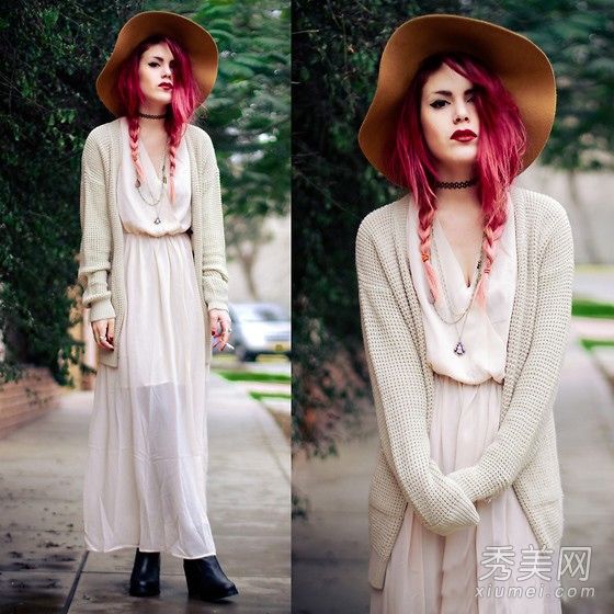 长裙针织衬衫和女士最有气质