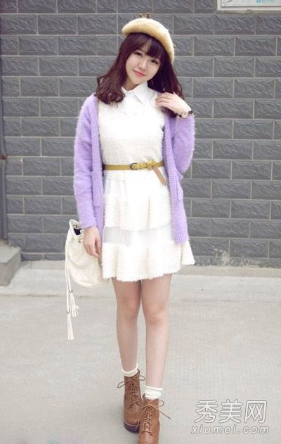 韩版毛衣外套，搭配淑女气质