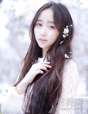 超女仙女气质长卷发淡卷发气质乖巧