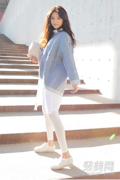 晚秋复古毛衣衬衫保暖气质