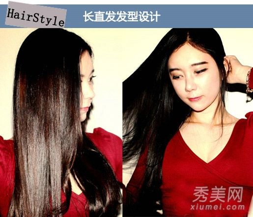 2014年最新的发型设计很简单,长长的直发很性感。