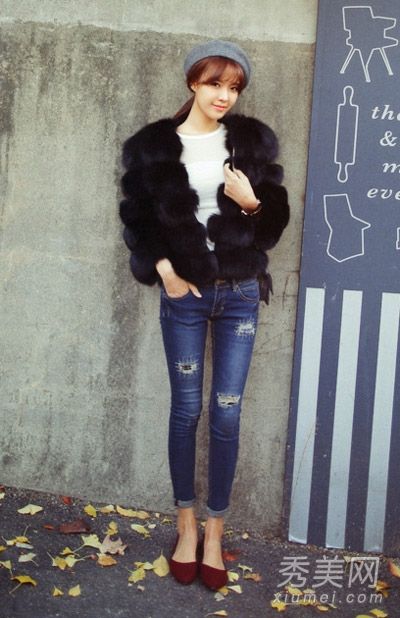 2013年皮草外套新裤子配裤子都可以