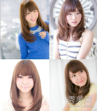 女孩的长发、梨花头和卷发突出了她梦幻般的气质。