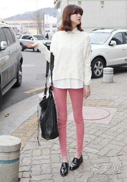 高领毛衣+打底裤韩版女孩最爱搭配